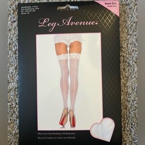 Queen size white stockings